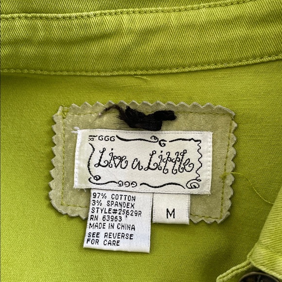 Live a Little Lime Green Jean Jacket - Picture 4 of 4